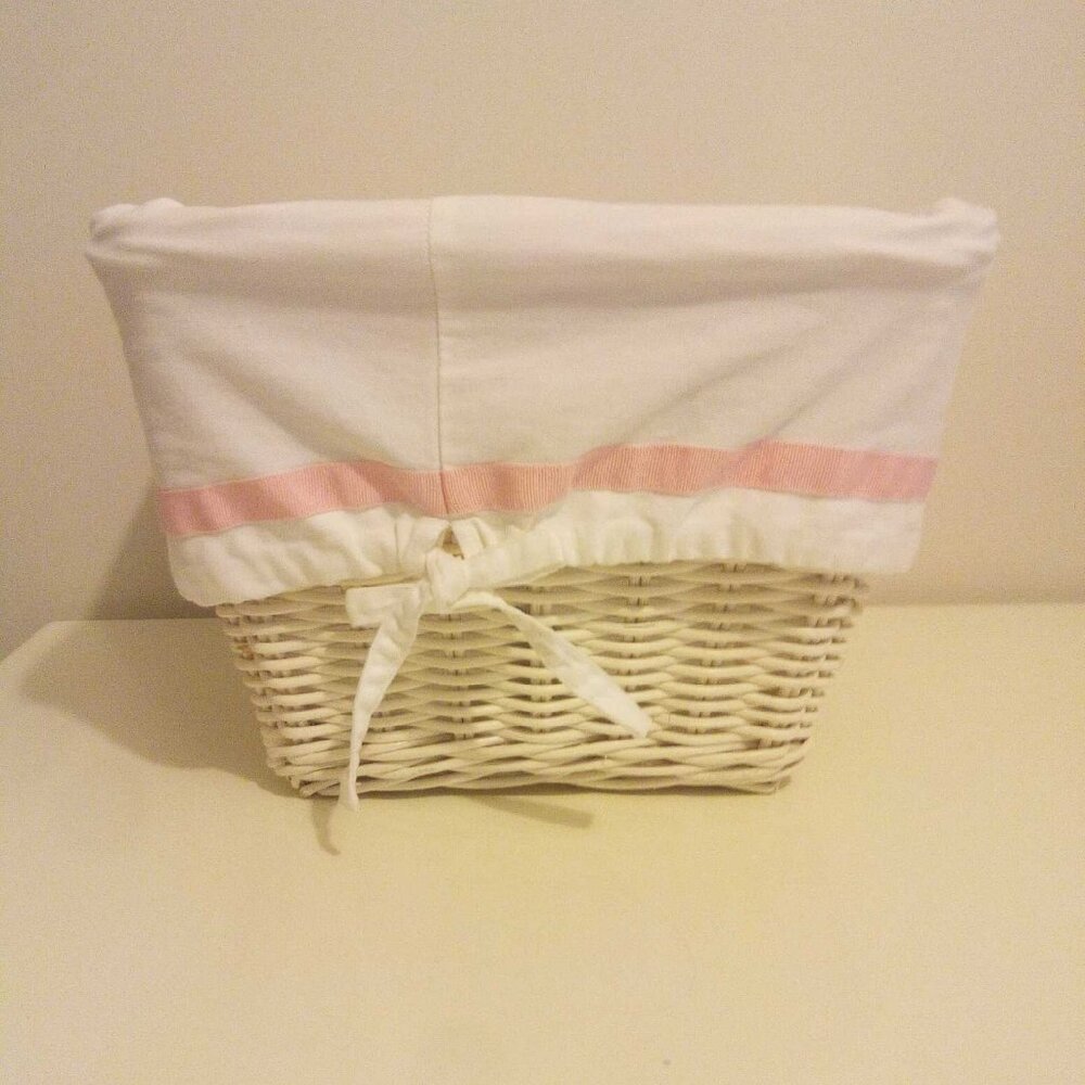 2 Pottery Barn wicker baskets w/liner